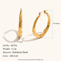 Boucles d'oreilles créoles torsadées audacieuses en argent, style corde ondulée, bijoux fantaisie rétro minimalistes pour femme, cadeau pour elle