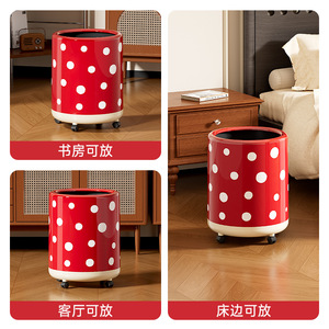 Poubelle à double couche cylindrique avec roulettes pour usage domestique intérieur, salon, salle de bain - Product Image 4