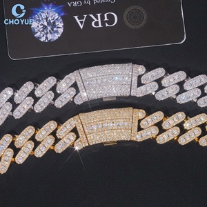 Iced Out VVS Moissanite <b>Statement</b> <b>Necklace</b> GRA Certified 18K Gold Plated Link Chain Round Brilliant Cut Luxury Party Jewelry - Product Image 4