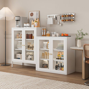 Étagère Réglable Buffet Buffet Armoire avec Portes en <span class=keywords><strong>Verre</strong></span> Credenza Rangement Nouveaux Meubles de Maison pour Salon <span class=keywords><strong>Cuisine</strong></span> Entrée - Product Image 1