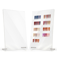 Présentoir auto-adhésif en acrylique solide pour faux ongles, motifs lapin, vente en gros, pour présentation individuelle de vernis à ongles de luxe
