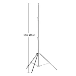 プロ仕様 2m ステンレス製 撮影用カメラライトスタンド三脚 - Product Image 1