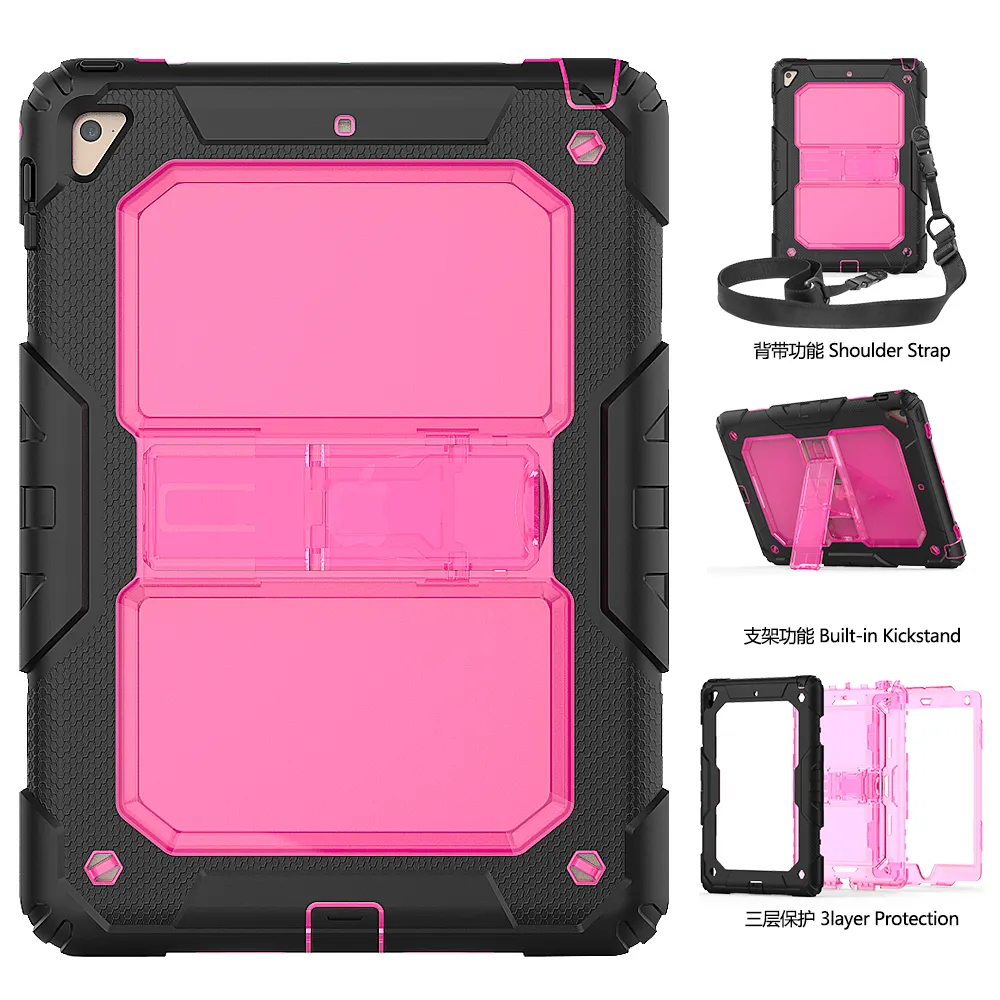 Tablet Cover For Samsung Galaxy Tab A7 10.4" T500 T505 T307 T290 Heavy Duty Shockproof Case With Built In Stand Shoulder Strap