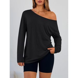 2025 camisetas de gran tamaño de moda para mujer, camisetas con hombros descubiertos para mujer Queen con camisetas casuales básicas de manga larga en Tallas grandes - Product Image 6