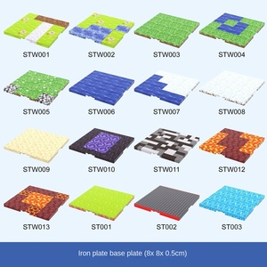 Blocs de construction magnétiques compatibles transfrontaliers, monde des poupées, squelette d'animal, zombie, homme, accessoires d'armes, jouet en plastique DIY, sol - Product Image 4