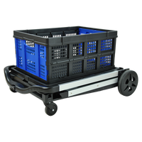 Chariot pliable à double étage Uni-Silent Chariot pliable de marché portable Chariot pliable avec FTC90-T2 de caisse de panier