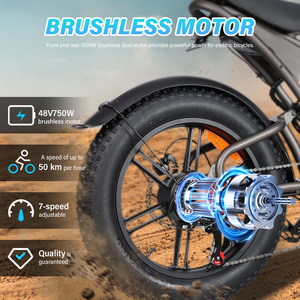 Vélo électrique rétro avec moteur de moyeu arrière en alliage d'aluminium 48V 750W 20 pouces 7 vitesses, frein à disque, batterie au lithium, autonomie de <span class=keywords><strong>50</strong></span> <span class=keywords><strong>km</strong></span> - Product Image 5