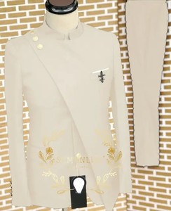 欧米大码男士立领斜领西装商务宴会鸡尾酒会主持人礼服两件套 - Product Image 5