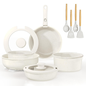 Ensemble de casseroles et poêles antiadhésives à poignée amovible, casseroles, poêles, bols et poêles à frire, ustensiles de cuisine portables pour le camping, ensemble d'ustensiles de cuisine pour la cuisine - Product Image 1
