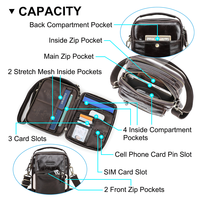 Sac à bandoulière pour homme personnalisé, petit sac à bandoulière en cuir pleine fleur véritable, sac de voyage multi-compartiments, mini sac messager