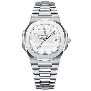 Reloj POEDAGAR 613 de Lujo para Hombre, Resistente al Agua, con Fecha Luminosa, de Acero Inoxidable, Cuadrado, de Cuarzo - Product Image 4