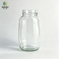Lot de 600 ml – Bocal en verre spécial à large ouverture, transparent, fileté, pour la mise en conserve, la fermentation et la conservation des aliments