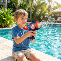 Vente en gros : Pistolet à bulles LED 5 trous avec solution 35ml, idéal pour fêtes d'enfants, prix de fête, logo personnalisé OEM