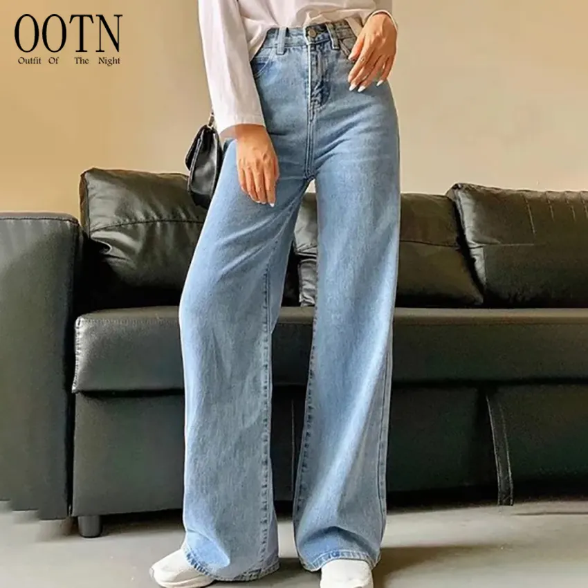 Ootn Blue Jean Pantalon Grote Femme Hoge Taille Moeder Jeans Koreaanse Mode Denim Broek Jeans Vrouw Y 2K Wijde Pijpen Broek