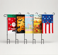 Drapeau de jardin de Noël en gros, bannière de jardin résistante aux intempéries, décorations florales en polyester pour l'extérieur, pour la fête de l'Indépendance