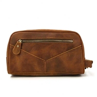 Sac de Maquillage Grande Capacité BEARKY en Cuir Véritable Crazy Horse, Tendance et Durable, Imperméable, à Suspendre – Vente Flash Usine
