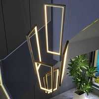 Lampe suspendue pour escalier, villa, duplex, loft creux, escalier rotatif, cadre rectangulaire minimaliste