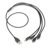 Cable de carga USB multipuerto personalizado 4 en 1 Conector USB a macho a Mini B para teléfonos móviles, tabletas y dispositivos digitales