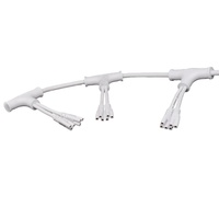 AOHUA Lampe de croissance végétale personnalisée connecteur en T répartiteur de câble à 3 voies PVC-16 2 3 4 broches moulé avec prise mâle femelle/fil ouvert