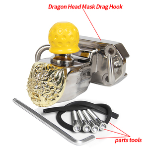Crochet de remorquage style masque de dragon en acier inoxydable <span class=keywords><strong>pour</strong></span> <span class=keywords><strong>attelage</strong></span> de remorque de voiture PRADO <span class=keywords><strong>pour</strong></span> pare-chocs arrière <span class=keywords><strong>Attelage</strong></span> de remorque de camp Accessoires de remorque - Product Image 3