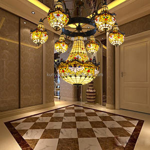 Magnifique Lustre LED Vintage Multi-têtes en Verre Fait Main, Culot E-27, Lumière Blanc Chaud Doux 2700K pour Éclairage Suspendu de Villa - Product Image 2