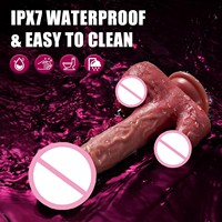 Realistischer Stoßdildo mit Leckfunktion, Vibrator für Anale und Klitorale G-Punkt-Stimulation, Heizfunktion und Fernbedienung, Erotikspielzeug für Frauen