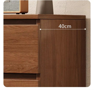 Cassettiera a 5 cassetti in legno massello, comò alto e stretto per camera da letto, colore noce, altezza 109 cm - Product Image 2