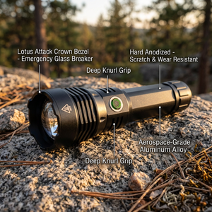 Lampe torche tactique magnétique zoomable longue portée 1000m, LED laser blanc 5050, rechargeable USB-C, avec fonction Power Bank et projecteur de recherche - Product Image 5