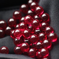 Batu Permata Lepas Berkualitas Tinggi Grosir Bentuk Bola Halus 3mm 4mm 5mm 6mm 5 #   Manik-manik Bulat Korundum Sintetis Ruby