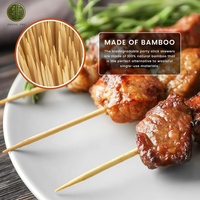 Brochettes plates en bambou compostables en gros pour usine, longueur personnalisée, bâtonnets de kebab jetables pour barbecue au charbon de bois