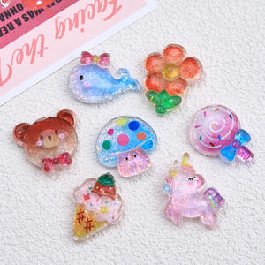 Haute transparence visage lumineux <span class=keywords><strong>licorne</strong></span> série dessin animé bricolage bibelots crème colle accessoires épingle à cheveux <span class=keywords><strong>Crocs</strong></span> boucle résine - Product Image 4