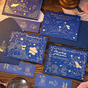 Biglietto d'Auguri con Stampa a Caldo del <span class=keywords><strong>Piccolo</strong></span> <span class=keywords><strong>Principe</strong></span> e della Rosa, Benedizione Romantica per Compleanno - Product Image 2