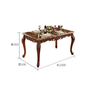 European Antique Dining Table Cadeiras Set Clássico Real Luxo Madeira Maciç<span class=keywords><strong>a</strong></span> Vintage Dining Room Móveis Conjuntos Completos para Casa - Product Image 6