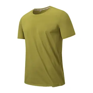 Draping ice silk t-shirt quick-drying men's summer work clothes breathable round neck brand nylon short-sleeved shirt