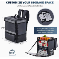 Sac isotherme BSCI GRS Hot 35L, sac à dos thermique pour pizza, sac isotherme imperméable pour la livraison de nourriture
