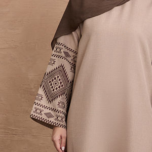 عباية شاروت للملابس الإسلامية تركيا العيد رمضان، كيمونو عباية محتشمة نسائية، فستان نسائي مسلم بتطريز ورود ندى، عباية دبي 2025 - Product Image 2