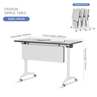 Table pliante en bois moderne, réglable, écologique et durable - Empilable pour bureaux, salles de réunion, formations, écoles