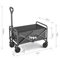 Chariot de plage pour jardin extérieur Chariot de camping pliant pour pêche Wagon Portable Shopping tour Bagages à main Chariot Chariots