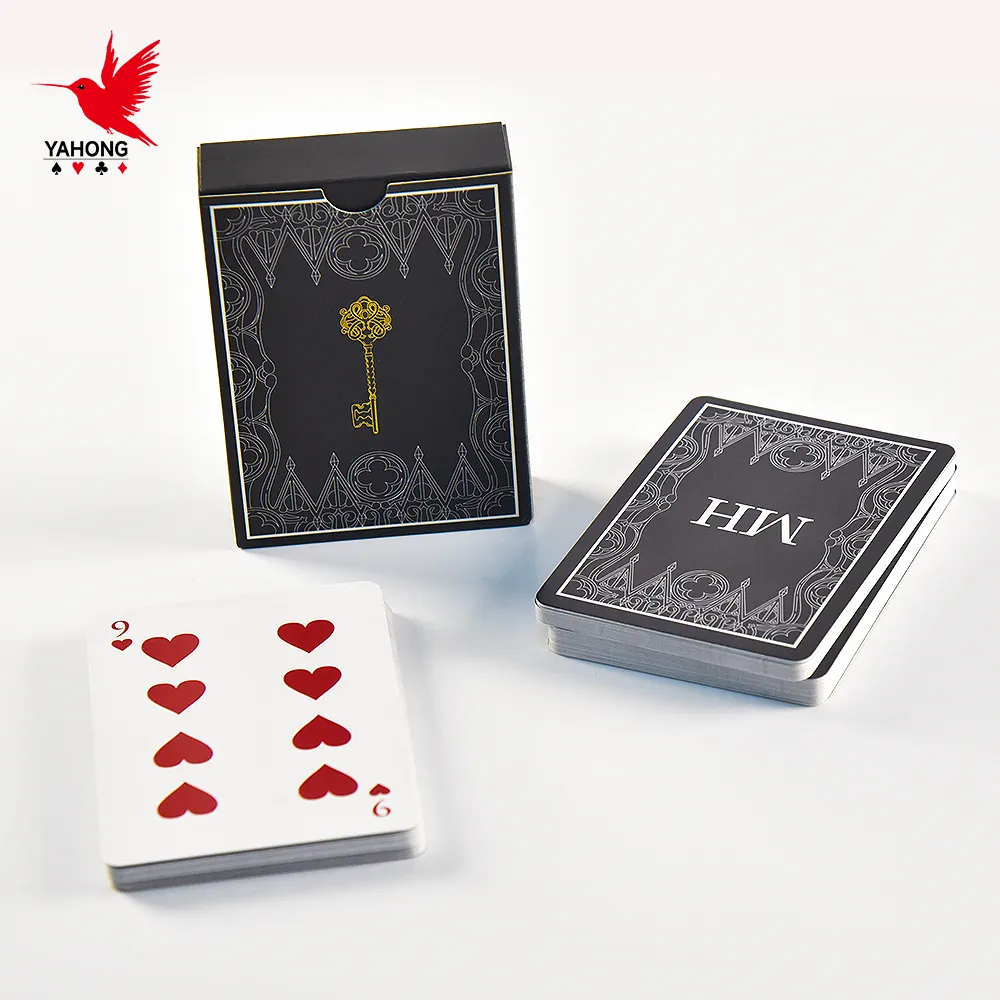 Fabriek Custom Casino Black Core Paper Poker Hoge Kwaliteit Speelkaarten Spel Kaarten Custom