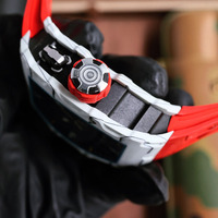 Montres de la série en fibre de carbone de qualité supérieure, très vendues, équipées de mouvements mécaniques importés, montres mécaniques tendance pour hommes