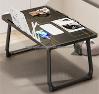 Table d'ordinateur portable pliable et convertible en métal et bois, réglable, portable, support de lecture, bureau d'ordinateur, avec housse amovible