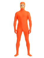 Costume de combinaison orange pour homme en polyester avec barbe et sourcils, tenue de cosplay pour fête d'Halloween pour adultes