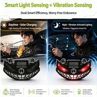 Lumière d'ambiance LED solaire pour voiture, capteur de vibration intelligent, lampe d'atmosphère intérieure automobile, double charge Type-C universelle