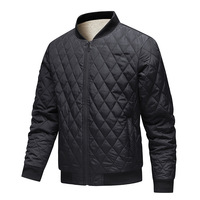 Classique coton rembourré diamant matelassé Bomber veste hommes nouveau automne hiver chaud tendance coupe-vent épais bouffant veste pour hommes