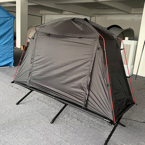 Tenda per persona singola con doppio strato pieghevole in acciaio letto da campeggio da <span class=keywords><strong>terra</strong></span> in tessuto di poliestere - Product Image 4