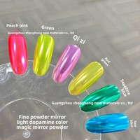 Arc-en-ciel bonbons miroir magique 3D français en plastique Nail Art décalcomanies autocollants Super foudre Aurora irisé fée clair de lune