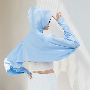 Jiemeirui - Velo de Protección Solar para Mujer, Estilo Chal, UPF50+, Protección UV, Color Sólido, Manga Larga, Ropa de Verano - Product Image 2