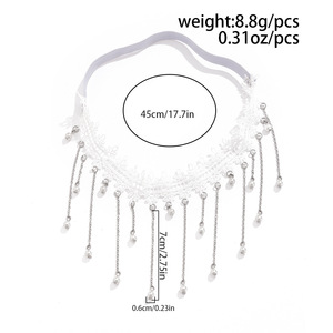 Chaîne de jambe élégante en imitation perle avec pompon pour femmes, bande élastique, <span class=keywords><strong>jarretière</strong></span>, bijoux de corps, accessoires de <span class=keywords><strong>mariage</strong></span>, cadeaux (BDJ006) - Product Image 6