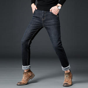 بنطال جينز كلاسيكي من الصوفي الداكن ذو علامة تجارية للرجال في الاتجاه في الولايات المتحدة ، بنطال جينز للرجال بحجم كبير - Product Image 4