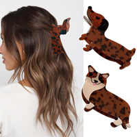 Pinces à cheveux en forme de chien de dessin animé, drôles, pour dachshund, corgi de Galles, pour femmes, accessoires de cheveux créatifs, vente en gros, personnalisables
